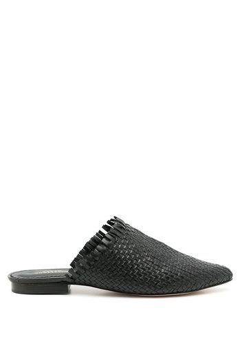 Sarah Chofakian interwoven leather mules - Black