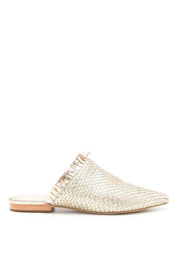 Sarah Chofakian interwoven leather mules - Gold