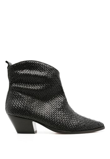 Sarah Chofakian Valentina interwoven leather boots - Black