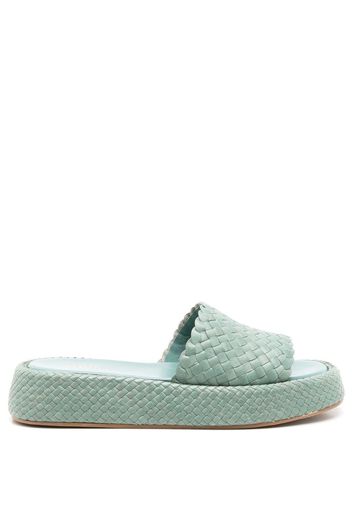 Sarah Chofakian Rasteira Piaggi woven sliders - Blue