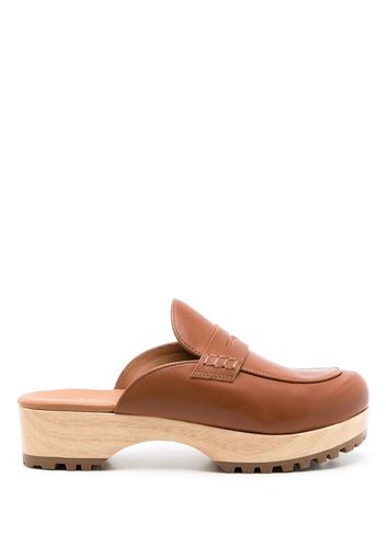 Sarah Chofakian Sarah leather clogs - Brown