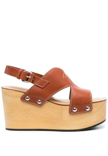 Sartore Toscano 100mm wedge sandals - Brown