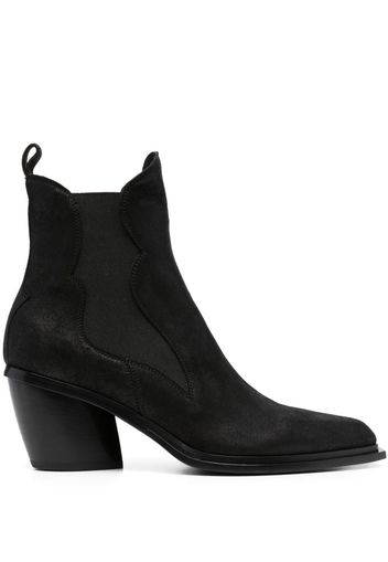 Sartore 70mm square-toe leather boots - Black