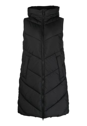 Save The Duck chevron-quilted hooded gilet - Black