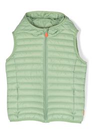 Save The Duck Kids logo-patch padded gilet - Green