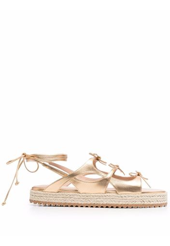 Scarosso x Paula Cademartori leather sandals - Gold