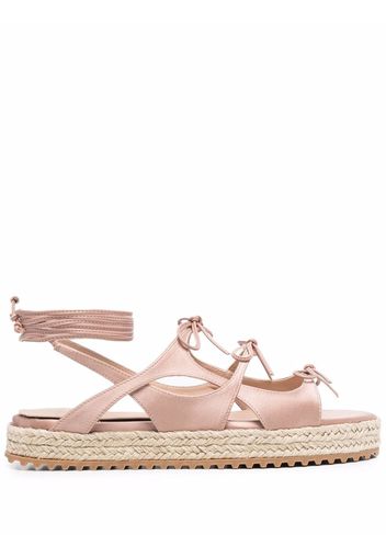 Scarosso Paula multi-tie espadrille sandals - Pink