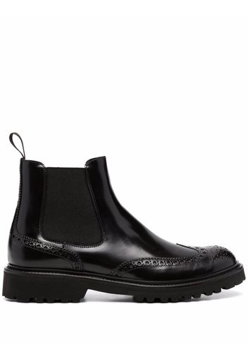 Scarosso slip-on leather brogue boots - Brown