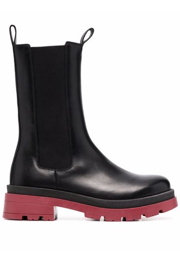 Scarosso chunky leather boots - Black