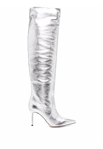 Scarosso metallic-effect knee-length boots - Grey