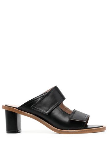 Scarosso leather cut-out mules - Black