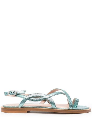 Scarosso Carol metallic leather sandals - Green