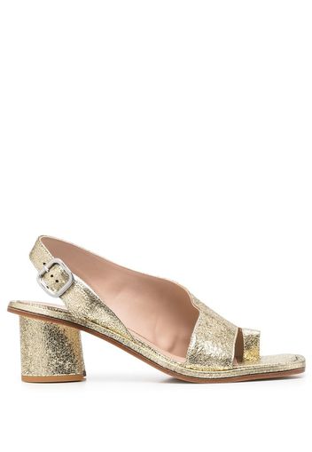 Scarosso Jill slingback 65mm leather sandals - Yellow