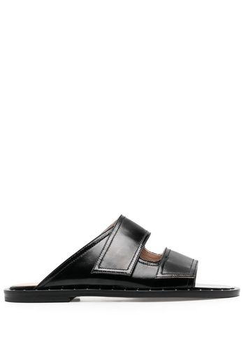 Scarosso leather cut-out sandals - Black