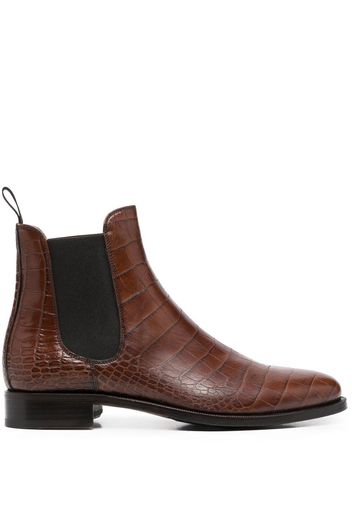 Scarosso Giancarlo crocodile-embossed boots - Brown