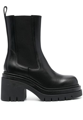 Scarosso Elle platform leather boots - Black