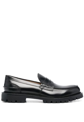 Scarosso chunky-soled leather loafers - Black