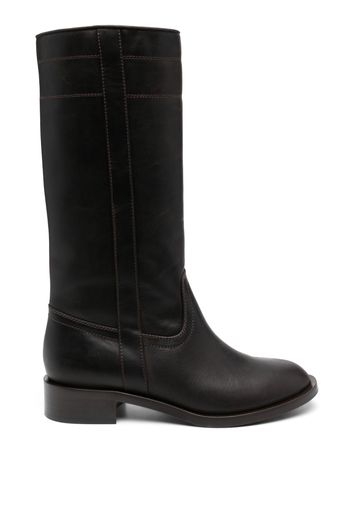 Scarosso mid-calf leather boots - Brown