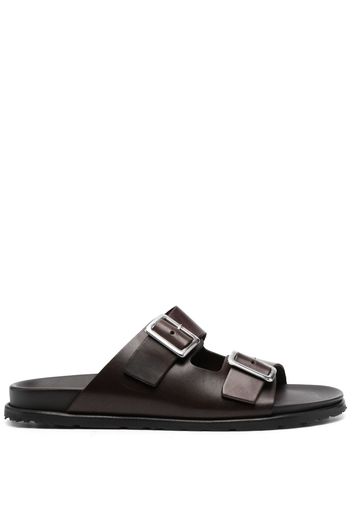 Scarosso leather buckle sandals - Brown
