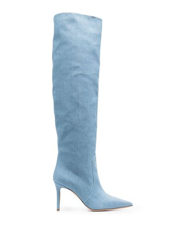 Scarosso denim 85mm thigh-high boots - Blue