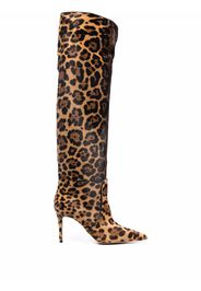 Scarosso leopard-print knee-length boots - Brown