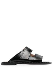 Scarosso leather cut-out sandals - Black