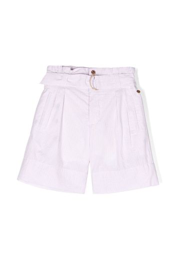 Scotch & Soda stripe pattern high-waisted shorts - White