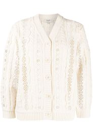 Sea Dentelle lace-detail wool cardigan - White