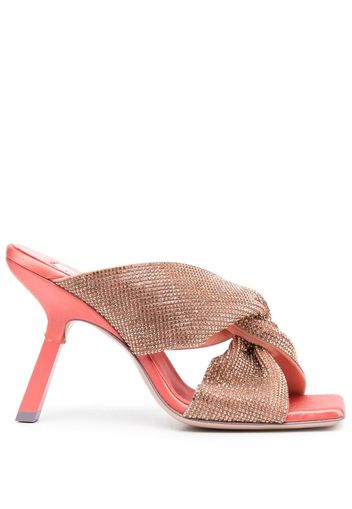 Sebastian Milano crystal-embellished 100mm mules - Orange