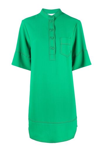 See by Chloé contrast-stitch short-sleeve shift dress - Green