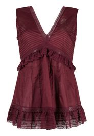 See by Chloé ruffled V-neck sleeveless blouse - Red