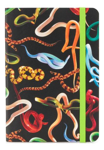 serpent-print notebook