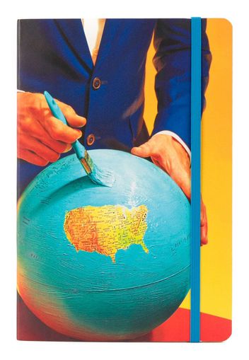 big globe print notebook