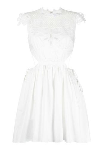 Self-Portrait guipure-lace cut-out mini dress - White