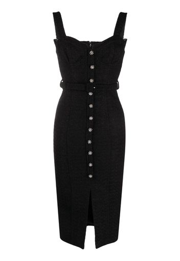 Self-Portrait bouclé bustier dress - Black