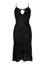 Self-Portrait bead-embellished knitted midi-dress - Black