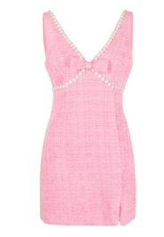 Self-Portrait bow-detail sleeveless dress - Pink