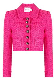 Self-Portrait bouclé buttoned cropped jacket - Pink