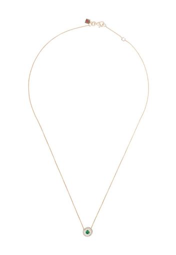 18kt rose gold diamond emerald Mina necklace