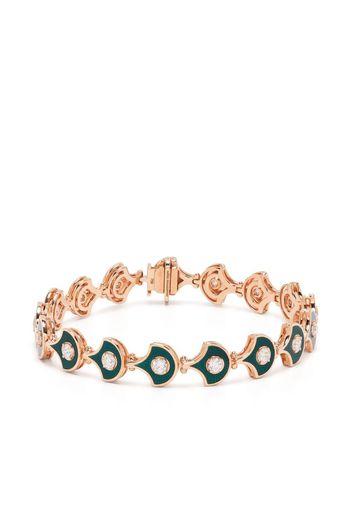 Selim Mouzannar 18kt rose gold Fish For Love diamond bracelet - Green