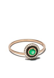 18kt rose gold diamond emerald Mina ring