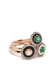 Selim Mouzannar 18kt rose gold Mina diamond and emerald ring set