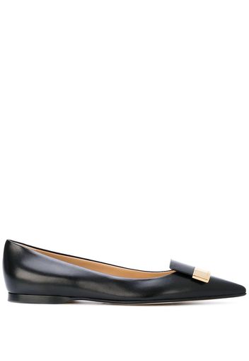 Sergio Rossi logo plaque ballerinas - Black