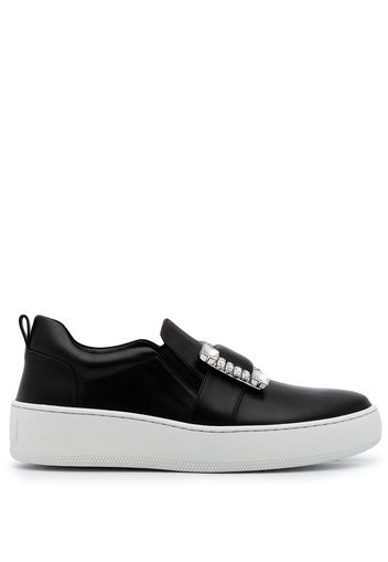 Sergio Rossi crystal-embellished slip-on sneakers - Black