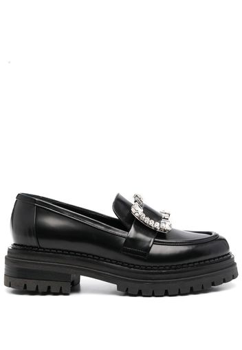 Sergio Rossi crystal embellished chunky-sole loafers - Black