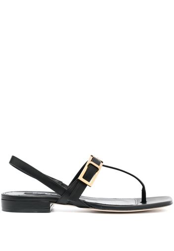 Sergio Rossi buckle-details flat sandals - Black