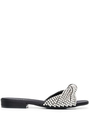 Sergio Rossi crystal-embellished flat sandals - Silver