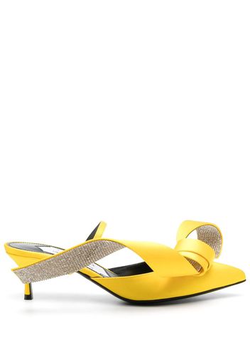 Sergio Rossi 60mm oversize-bow leather mules - Yellow