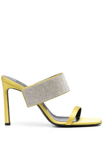 Sergio Rossi Paris 95mm satin mules - Yellow