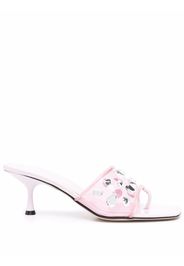 Sergio Rossi crystal-embellished mules - Pink